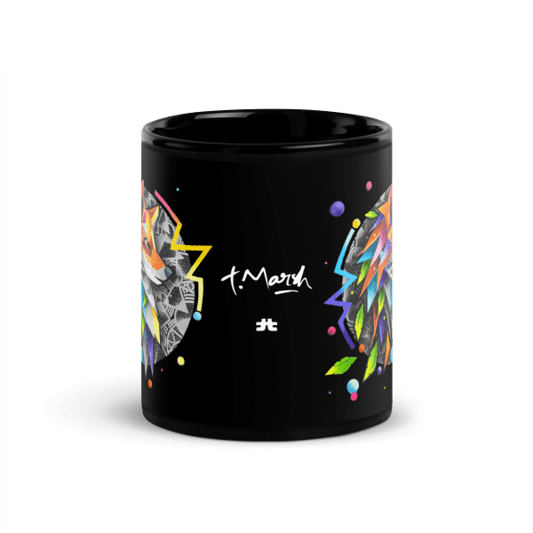 Black Glossy Mug: El zorro - Image 3