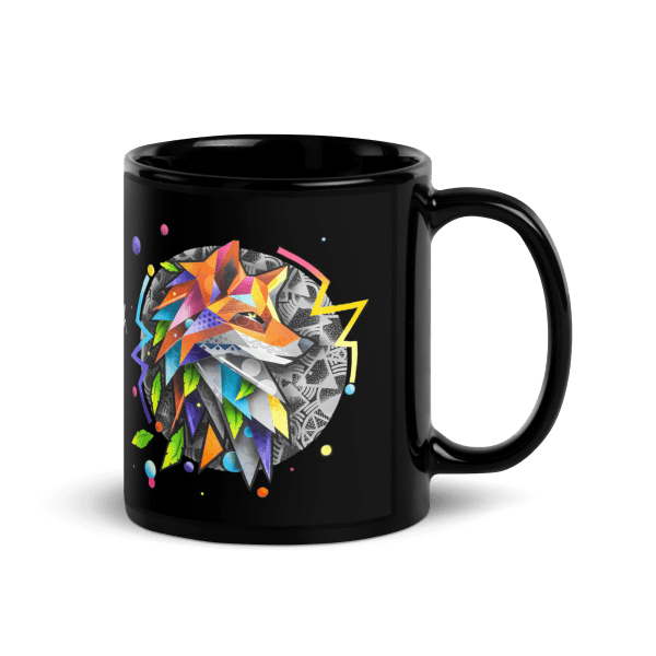 Black Glossy Mug: El zorro - Image 2
