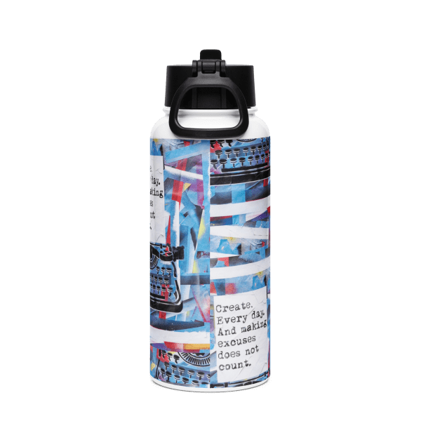 Stainless steel water bottle with a straw lid: Create - Image 4