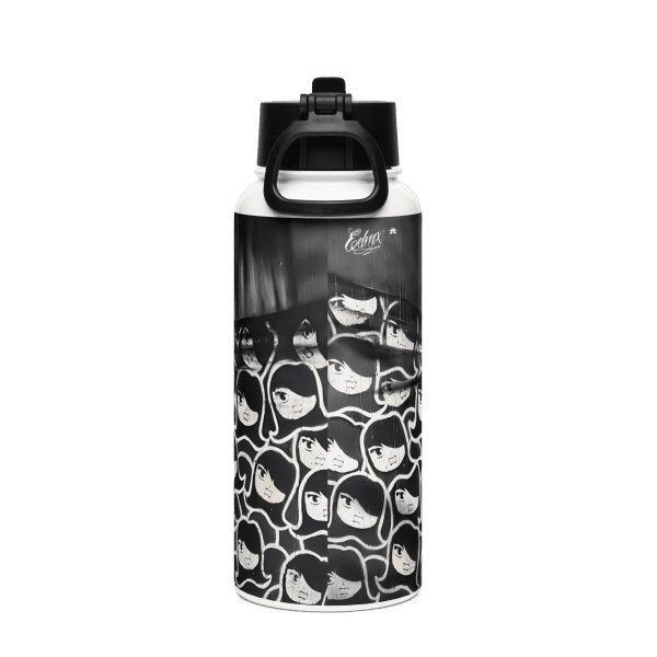 Stainless steel water bottle with a straw lid: Pq Dom Pedro - Image 4