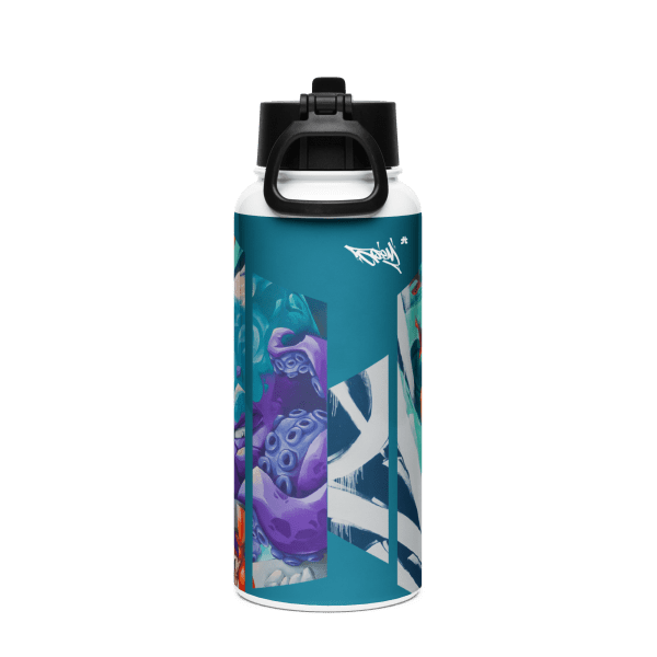 Stainless steel water bottle with a straw lid: Under the Sea - Image 4