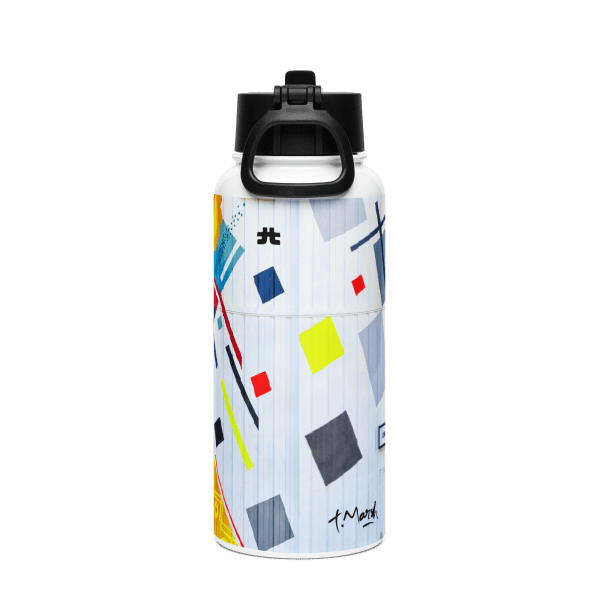 Stainless steel water bottle with a straw lid: Fier comme un coq - Image 4