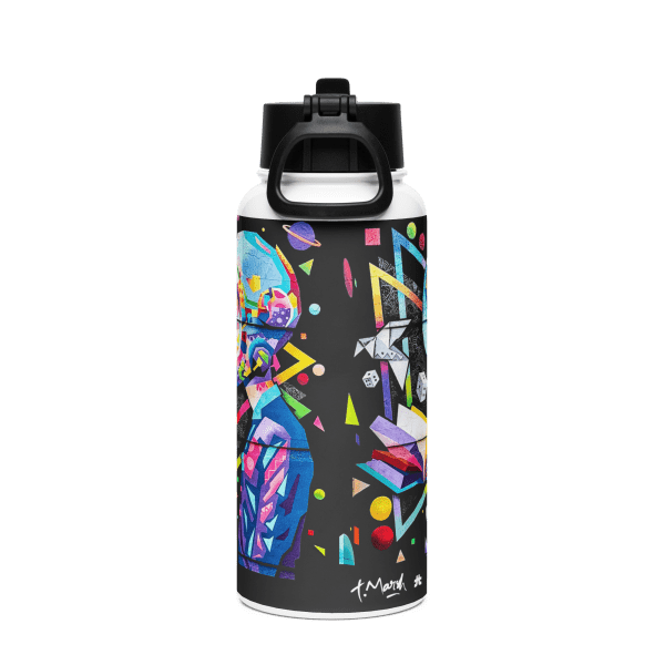 Stainless steel water bottle with a straw lid: Knowledge Oddity - Image 4