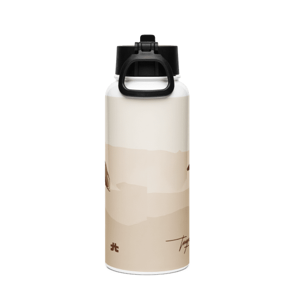 Stainless steel water bottle with a straw lid: El zorrico de Farlete - Image 4