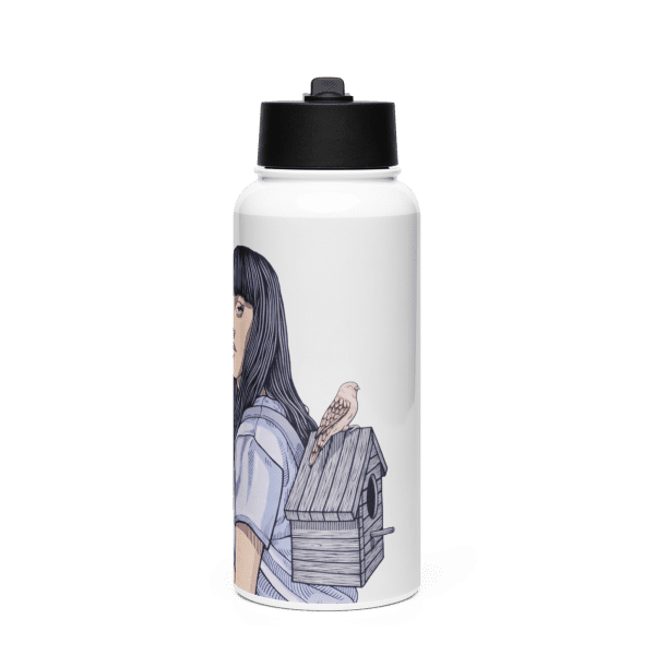Stainless steel water bottle with a straw lid: Nómada - Image 3