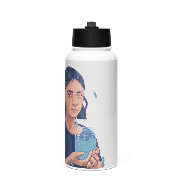 Stainless steel water bottle with a straw lid: Tribulacións perennes - Image 2