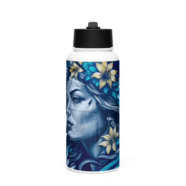 Stainless steel water bottle with a straw lid: IEMANJÁ - Image 3