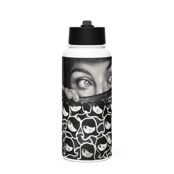 Stainless steel water bottle with a straw lid: Pq Dom Pedro - Image 3