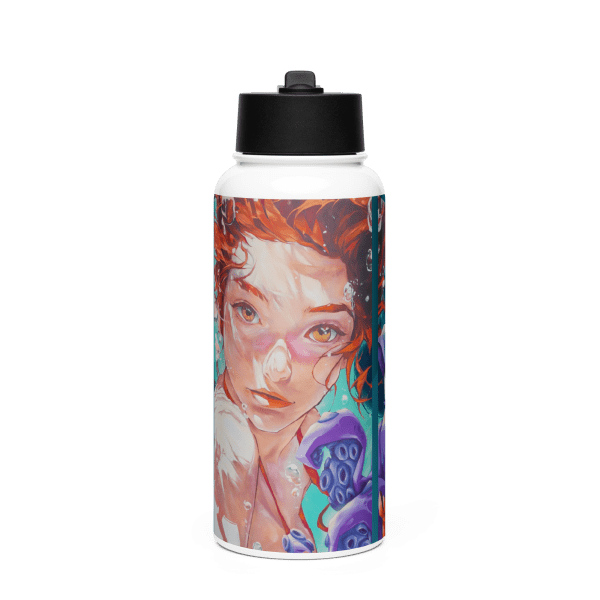 Stainless steel water bottle with a straw lid: Under the Sea - Image 3
