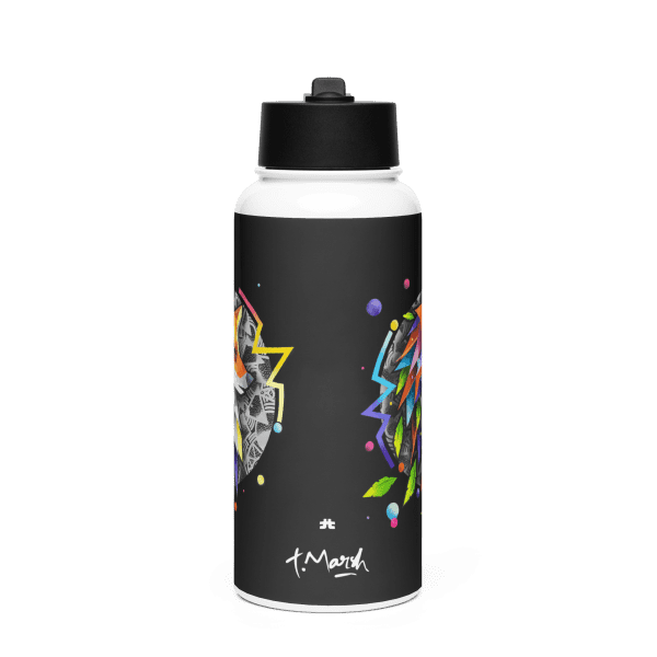 Stainless steel water bottle with a straw lid: El zorro - Image 3