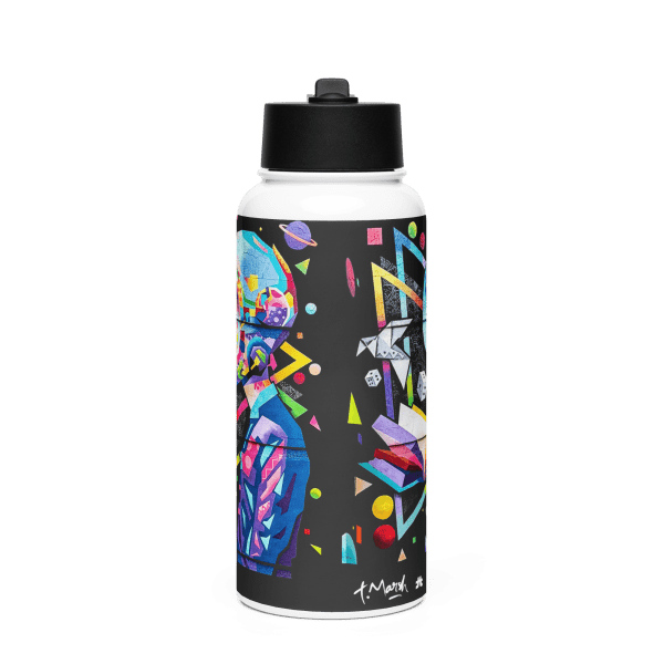Stainless steel water bottle with a straw lid: Knowledge Oddity - Image 3