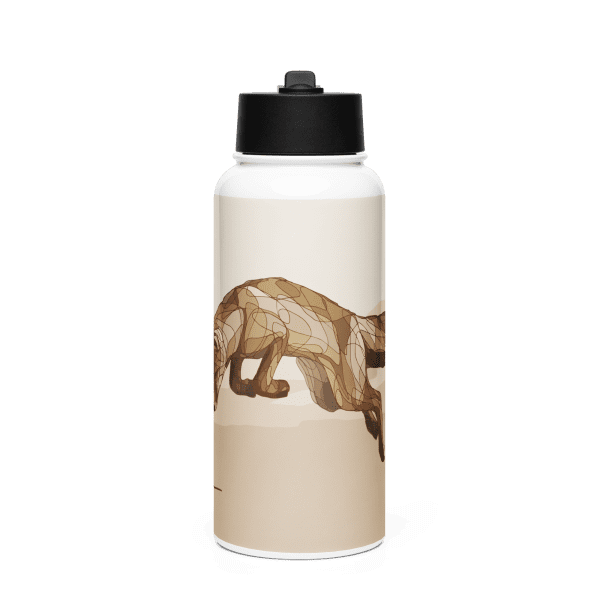 Stainless steel water bottle with a straw lid: El zorrico de Farlete - Image 3