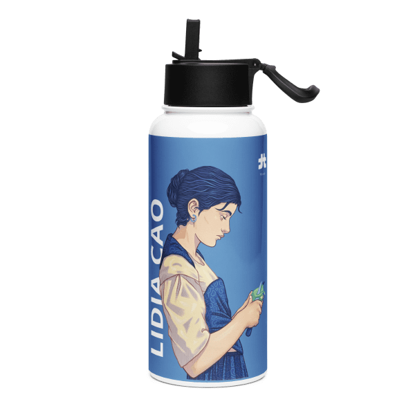 Stainless steel water bottle with a straw lid: Peres