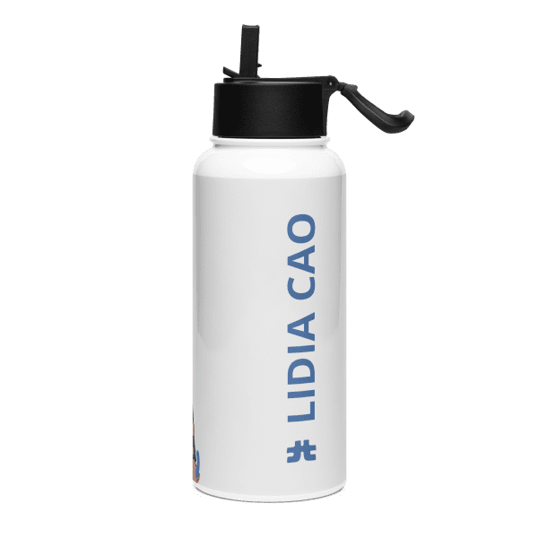 Stainless steel water bottle with a straw lid: Tribulacións perennes