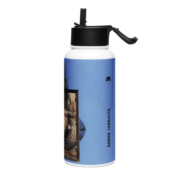 Stainless steel water bottle with a straw lid: The Iguana´s Doors