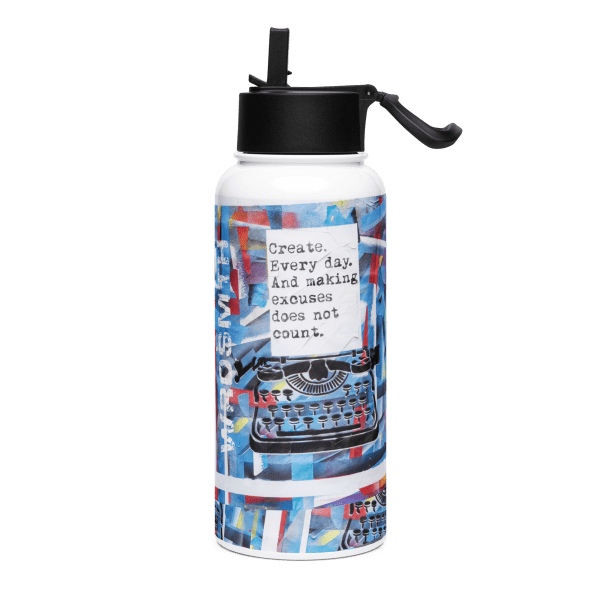 Stainless steel water bottle with a straw lid: Create