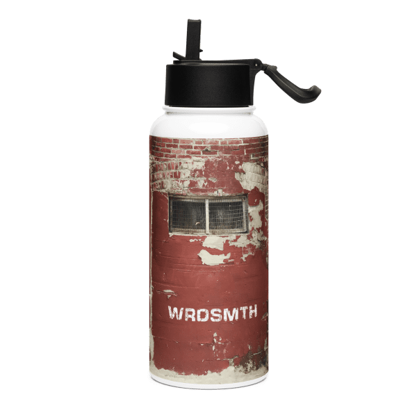 Stainless steel water bottle with a straw lid: blind•deaf•undumb