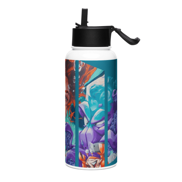 Stainless steel water bottle with a straw lid: Under the Sea