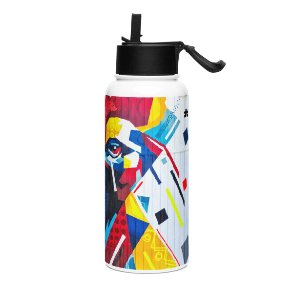 Stainless steel water bottle with a straw lid: Fier comme un coq