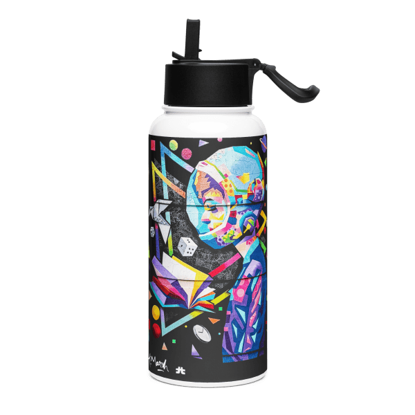 Stainless steel water bottle with a straw lid: Knowledge Oddity