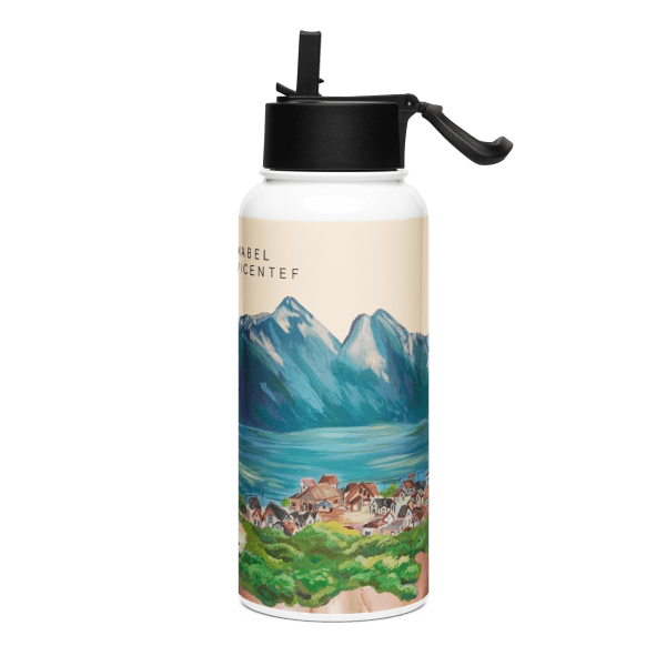 Stainless steel water bottle with a straw lid: isolation