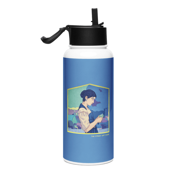Stainless steel water bottle with a straw lid: Peres - Image 2