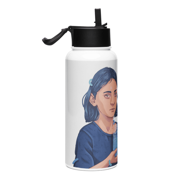 Stainless steel water bottle with a straw lid: Tribulacións perennes - Image 3
