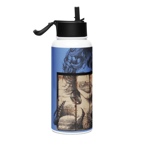 Stainless steel water bottle with a straw lid: The Iguana´s Doors - Image 2