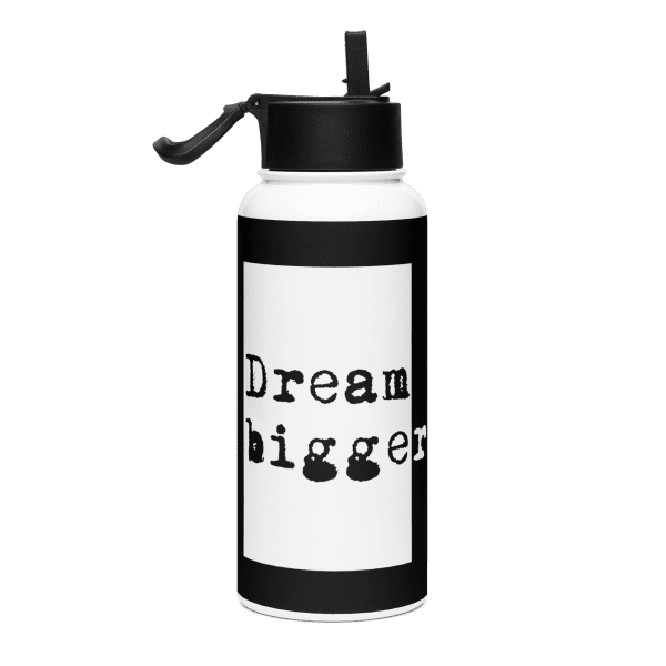 Stainless steel water bottle with a straw lid: Dream Bigge(r) - Image 2