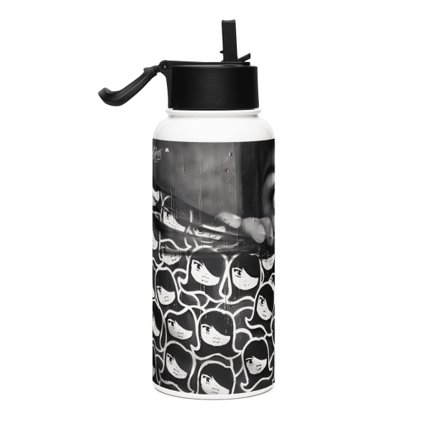 Stainless steel water bottle with a straw lid: Pq Dom Pedro - Image 2