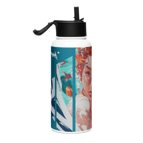 Stainless steel water bottle with a straw lid: Under the Sea - Image 2