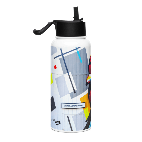 Stainless steel water bottle with a straw lid: Fier comme un coq - Image 2