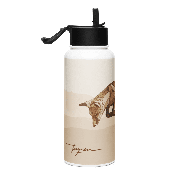 Stainless steel water bottle with a straw lid: El zorrico de Farlete - Image 2