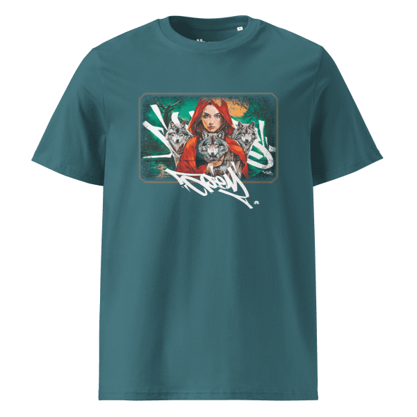 Unisex organic cotton t-shirt: Wolves family - Image 6