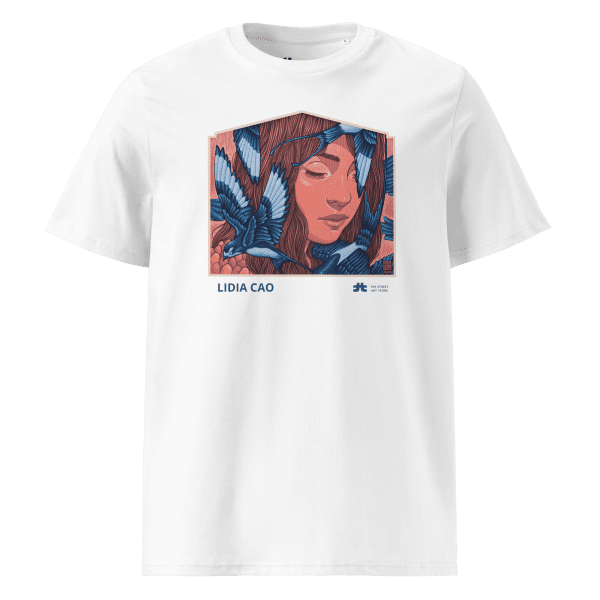 Unisex organic cotton t-shirt: A danza das anduriñas - Image 4