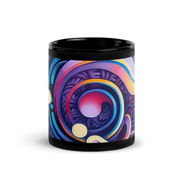 Black Glossy Mug: Brest Mural - Image 3