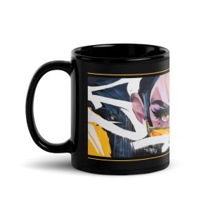 Black Glossy Mug: Wolves at home