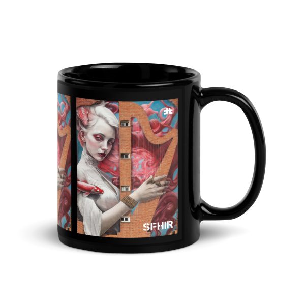 Black Glossy Mug: Sirena - Image 2