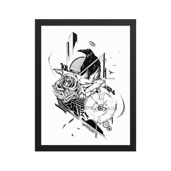 Framed matte paper poster: Time is money