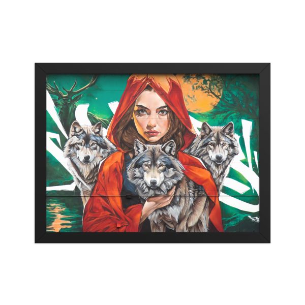 Framed matte paper poster: Wolves Family