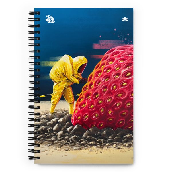 Spiral notebook: Strawberry crash landing