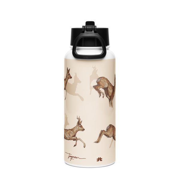 Stainless steel water bottle with a straw lid: Corzos de la Dehesa - Image 4
