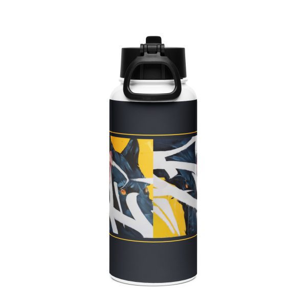 Stainless steel water bottle with a straw lid: Wolves at home - Image 4