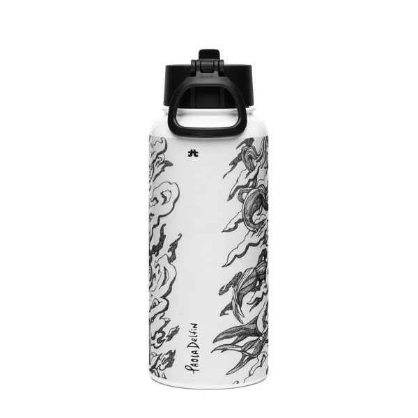 Stainless steel water bottle with a straw lid: Selket - Image 4