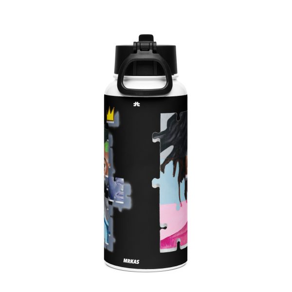 Stainless steel water bottle with a straw lid: Basquiat - Image 4