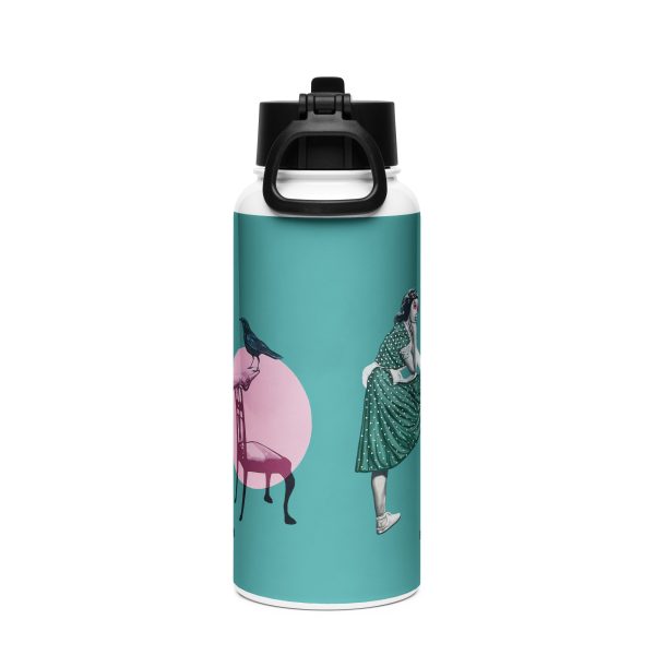 Stainless steel water bottle with a straw lid: L´eterna ilusione - Image 4