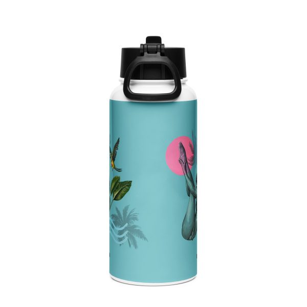 Stainless steel water bottle with a straw lid: Pink like the sun - Image 4