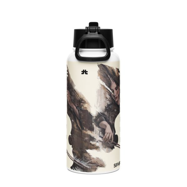 Stainless steel water bottle with a straw lid: Fene - Image 4