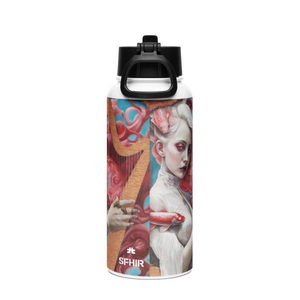 Stainless steel water bottle with a straw lid: Sirena - Image 4