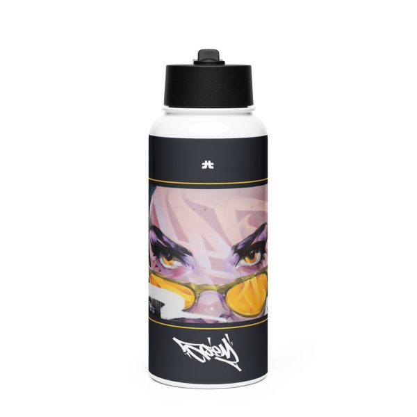 Stainless steel water bottle with a straw lid: Wolves at home - Image 3